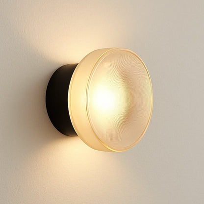 Applique murale ronde verre côtelé, LED | Chambre salle de bain intérieur