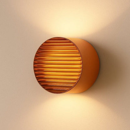 Applique murale ronde verre côtelé, LED | Chambre salle de bain intérieur