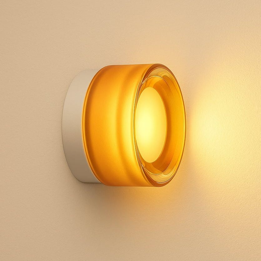 Applique murale ronde verre côtelé, LED | Chambre salle de bain intérieur