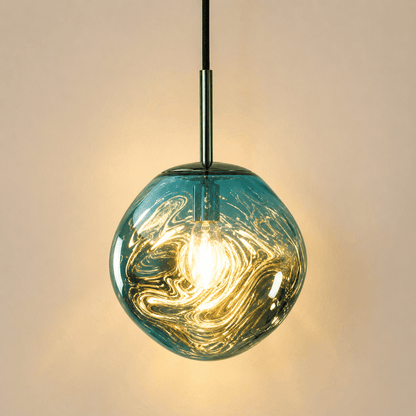 Suspension design globe PVC, effet verre soufflé | Salon escalier intérieur moderne