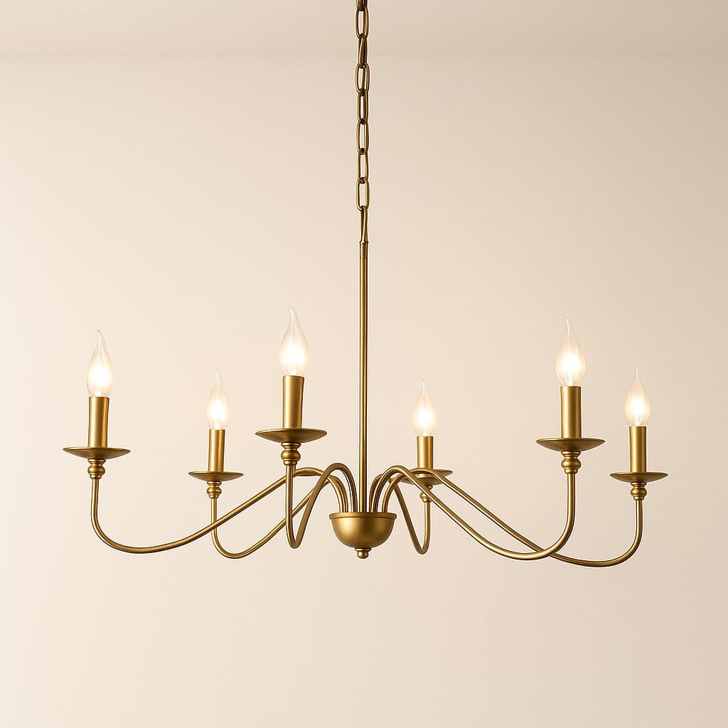 Lustre chandelier, suspension métal de style américain vintage | Salon salle à manger intérieur