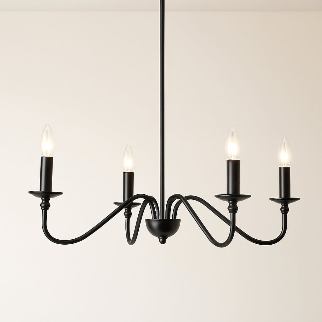 Lustre chandelier, suspension métal de style américain vintage | Salon salle à manger intérieur