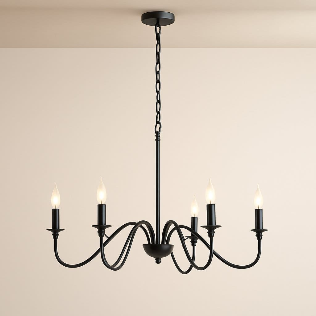 Lustre chandelier, suspension métal de style américain vintage | Salon salle à manger intérieur