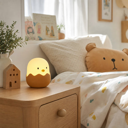 Veilleuse Poussin coquille pour bébé | Silicone, Rechargeable USB, tactile