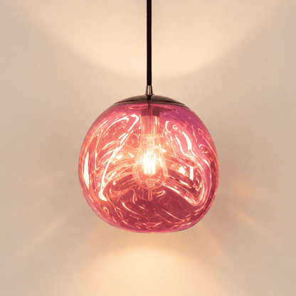 Suspension design globe PVC, effet verre soufflé | Salon escalier intérieur moderne