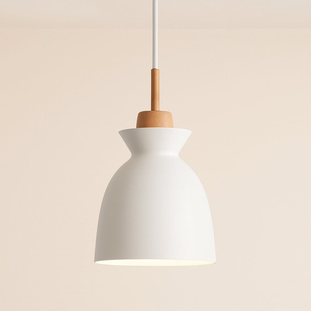 Suspension bois métal, Abat-jour conique scandinave | Salon chambre salle à manger Intérieur