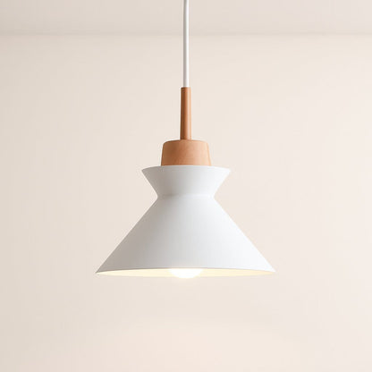 Suspension bois métal, Abat-jour conique scandinave | Salon chambre salle à manger Intérieur