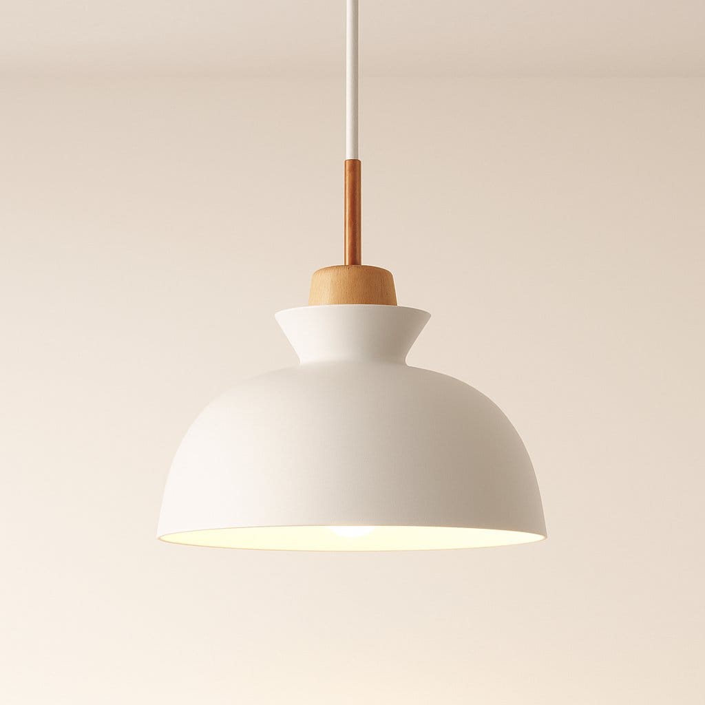Suspension bois métal, Abat-jour conique scandinave | Salon chambre salle à manger Intérieur