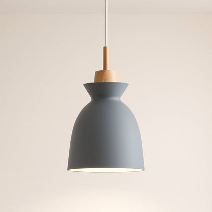 Suspension bois métal, Abat-jour conique scandinave | Salon chambre salle à manger Intérieur