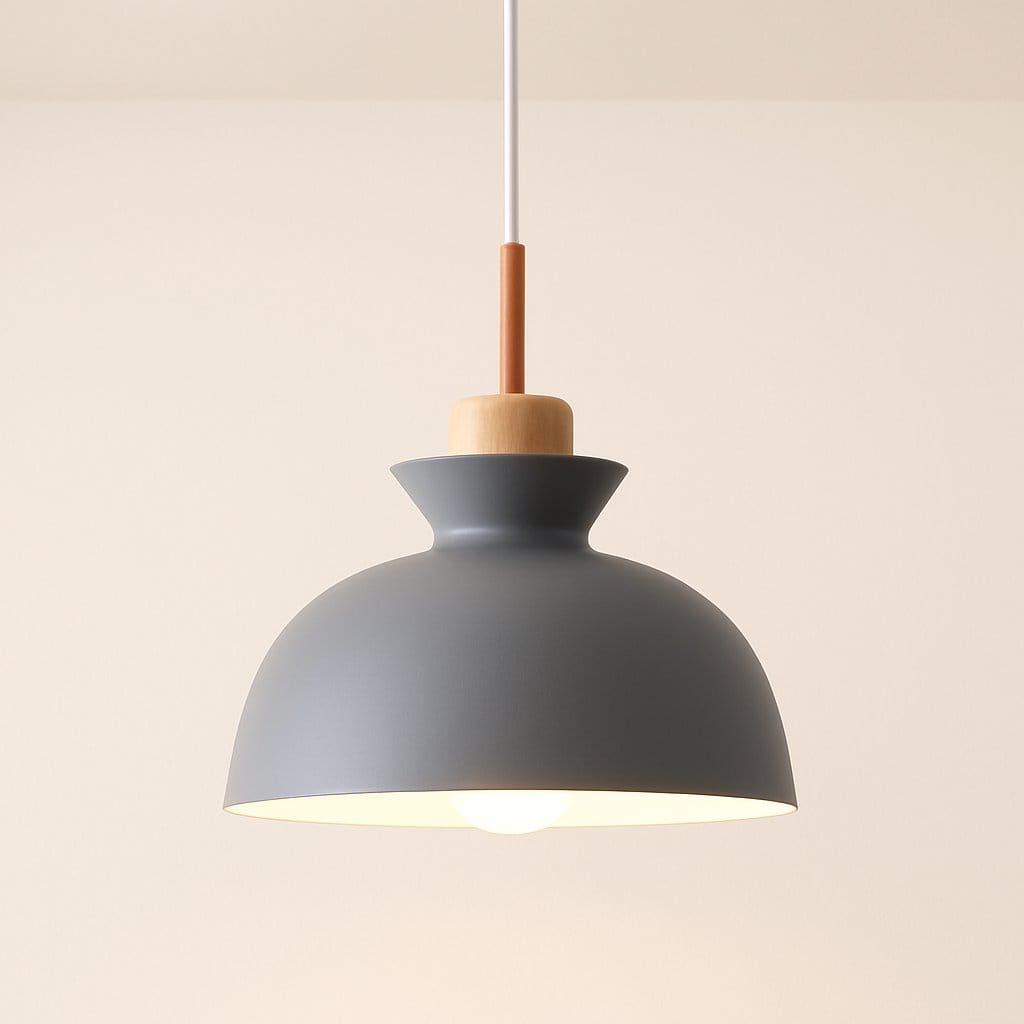 Suspension bois métal, Abat-jour conique scandinave | Salon chambre salle à manger Intérieur