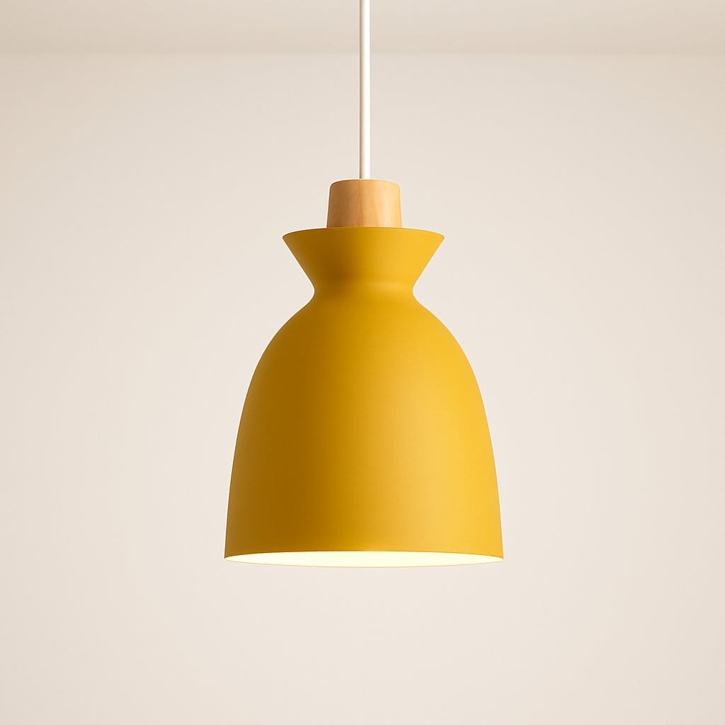 Suspension bois métal, Abat-jour conique scandinave | Salon chambre salle à manger Intérieur