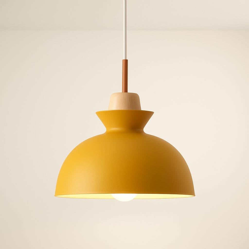 Suspension bois métal, Abat-jour conique scandinave | Salon chambre salle à manger Intérieur