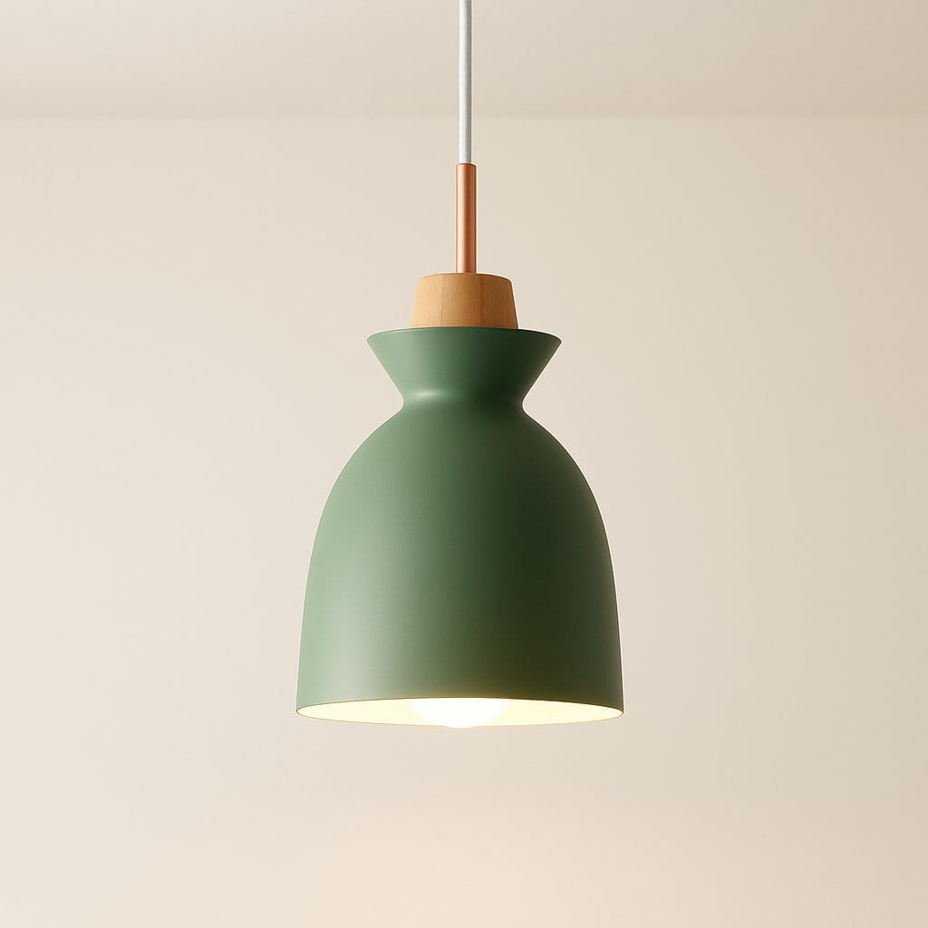 Suspension bois métal, Abat-jour conique scandinave | Salon chambre salle à manger Intérieur