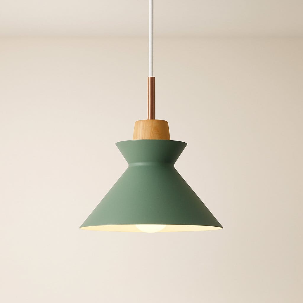 Suspension bois métal, Abat-jour conique scandinave | Salon chambre salle à manger Intérieur