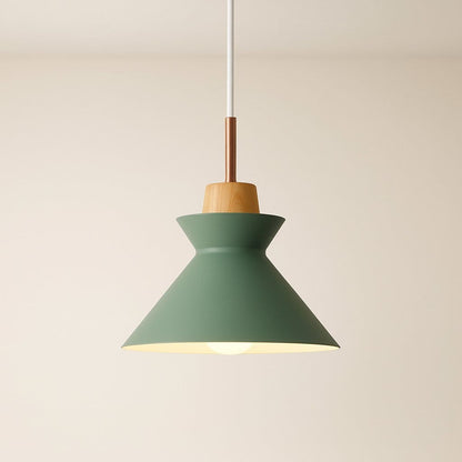 Suspension bois métal, Abat-jour conique scandinave | Salon chambre salle à manger Intérieur