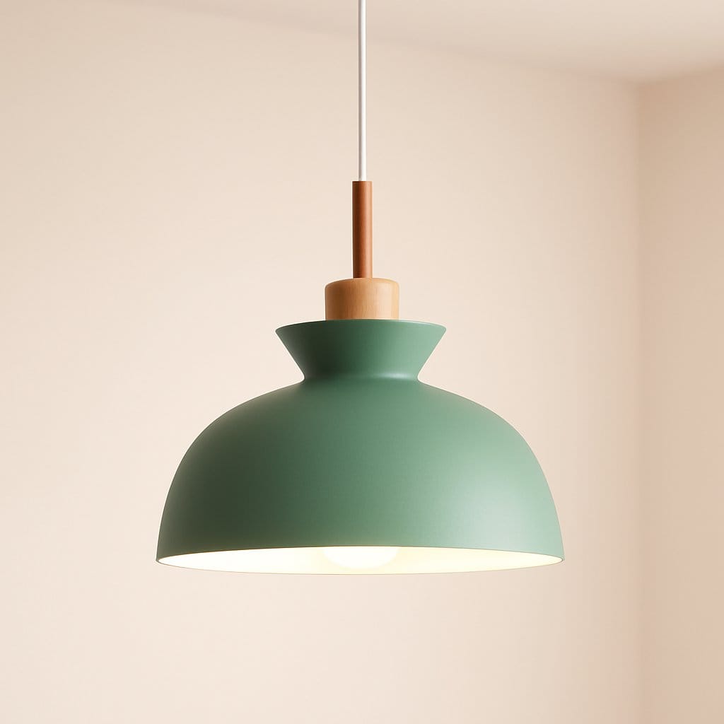 Suspension bois métal, Abat-jour conique scandinave | Salon chambre salle à manger Intérieur