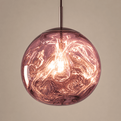 Suspension design globe PVC, effet verre soufflé | Salon escalier intérieur moderne